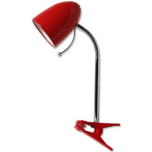 Aigostar - Bordlampe med klemme 1xE27/11W/230V rød/krom