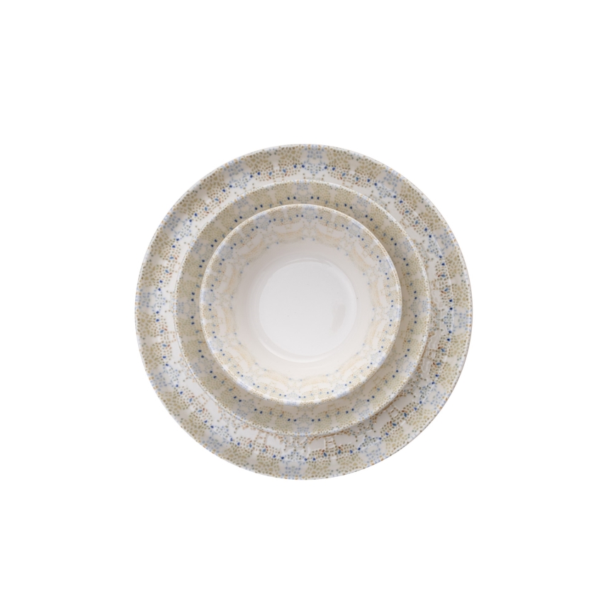 12-delt spisestel flerfarvet/porcelæn