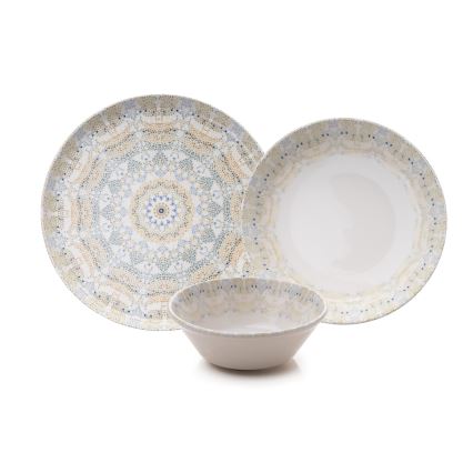 12-delt spisestel flerfarvet/porcelæn