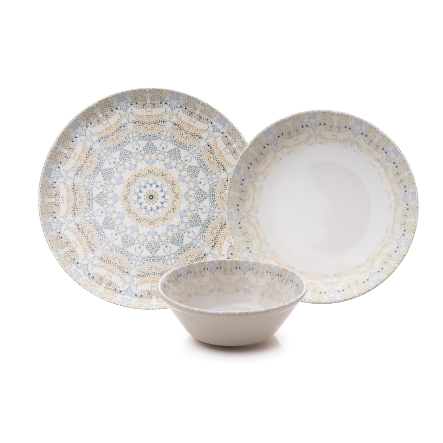 12-delt spisestel flerfarvet/porcelæn