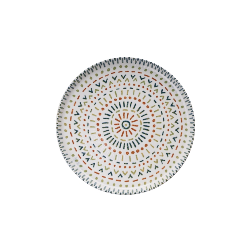 12-delt spisesæt i farverigt porcelæn