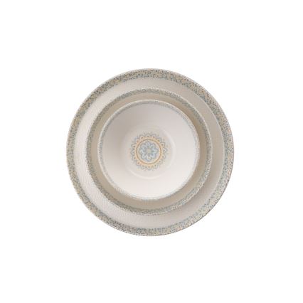 12-delt spisesæt i grønt porcelæn