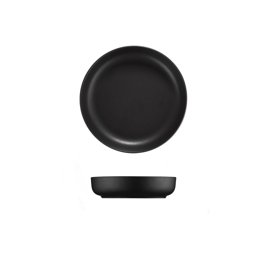 16-delt spisestel, sort/porcelæn