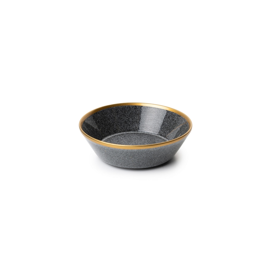 16-delt spisesæt, antracit/guld, porcelæn