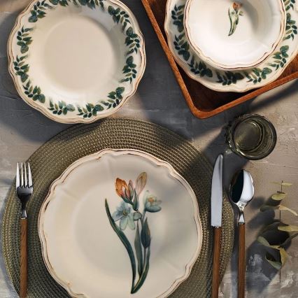 18-delers spisesæt, flerfarvet porcelæn