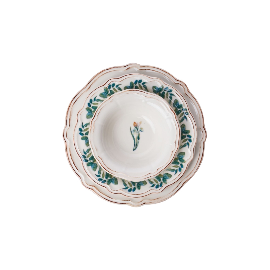 18-delers spisesæt, flerfarvet porcelæn