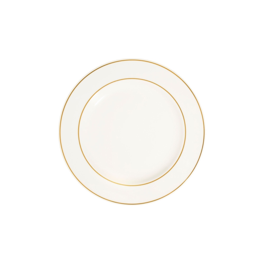 18-delers spisesæt i porcelæn, hvid/guld
