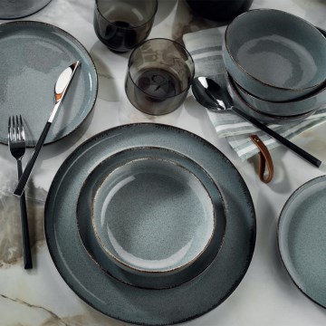 18-delt spisesæt, blå/porcelæn