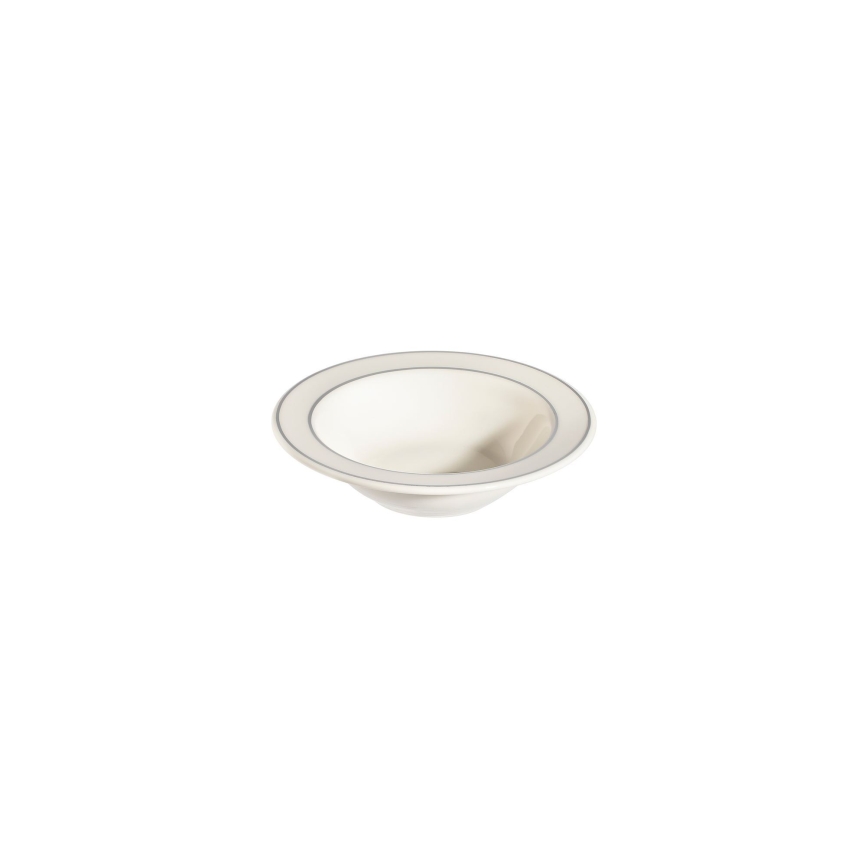 18-delt spisesæt, creme/sølv, porcelæn
