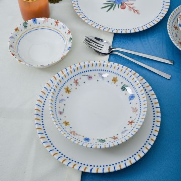 18-delt spisesæt, flerfarvet/porcelæn