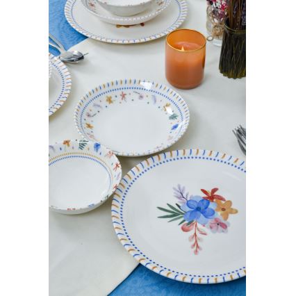 18-delt spisesæt, flerfarvet/porcelæn