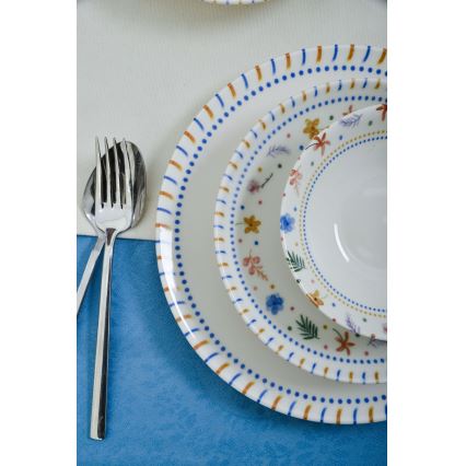 18-delt spisesæt, flerfarvet/porcelæn