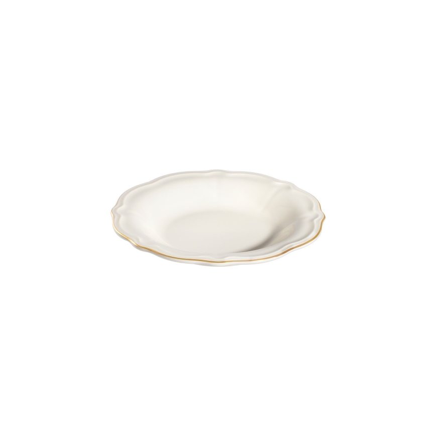 18-delt spisesæt, hvid/guld, porcelæn