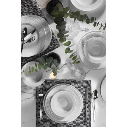 18-delt spisesæt i hvidt porcelæn