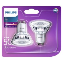 2 LED-pærer Philips GU10/4,6W/230V 2700K
