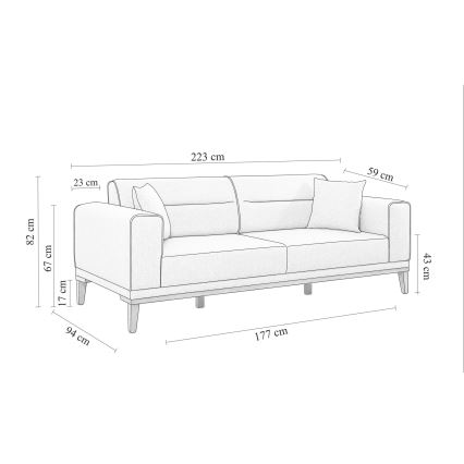 2-personers sofa DOTY i antracit
