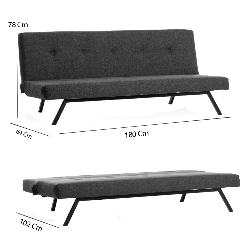 2-personers sofa LOKO i mørkegrå