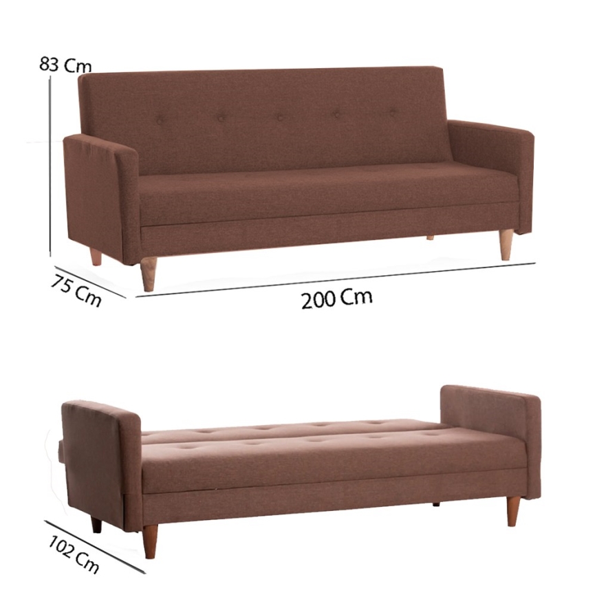 2-personers sofa NARA, brun