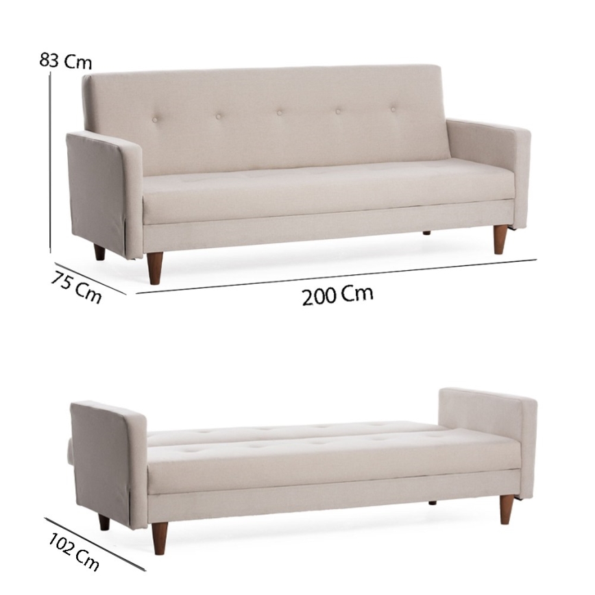 2-personers sofa NARA i creme/beige