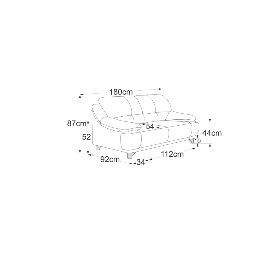 2-personers sofa RIMINI lys grå