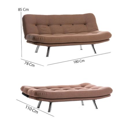 2-personers sovesofa BINA, lysebrun