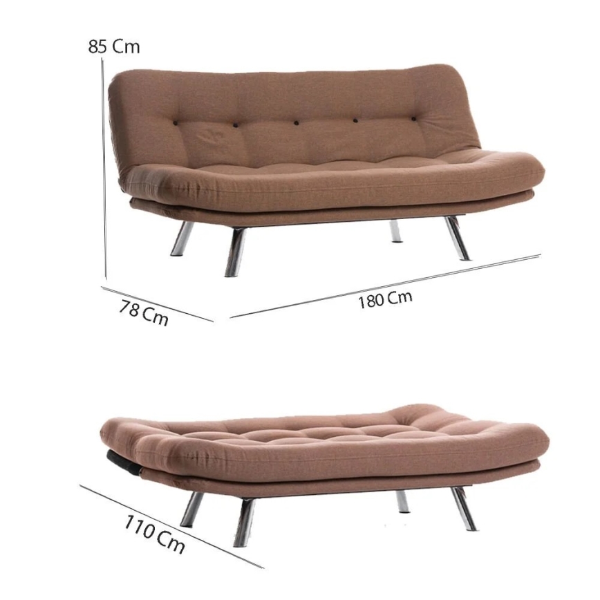 2-personers sovesofa BINA, lysebrun