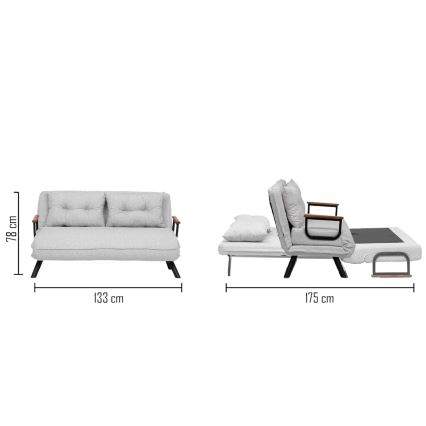 2-personers sovesofa QIRA, grå