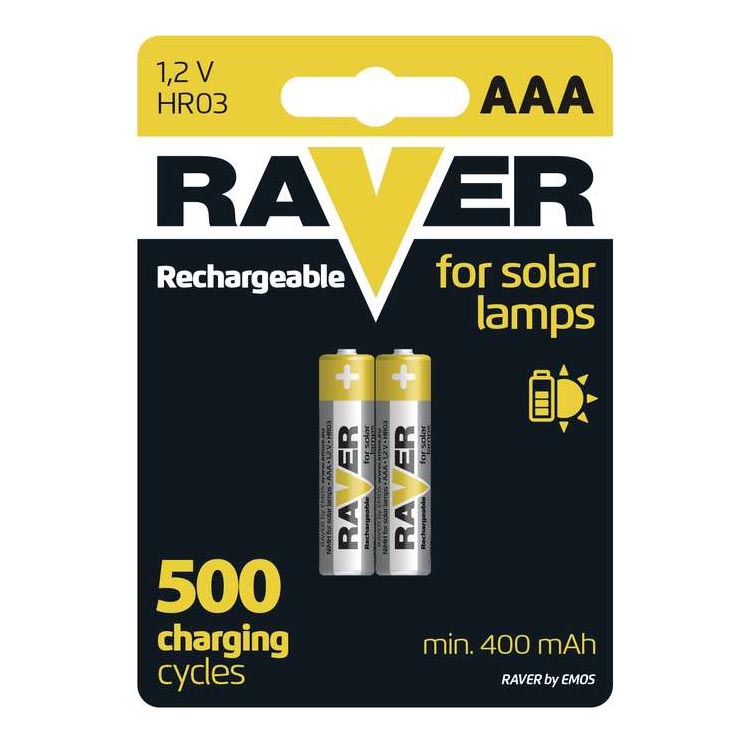 2 stk. Genopladeligt batteri AAA RAVER NiMH/1,2V/400 mAh