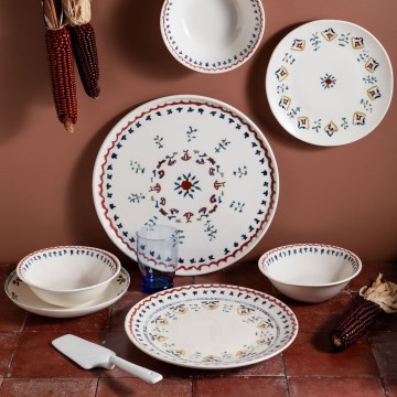24-delers spisesæt, flerfarvet, porcelæn