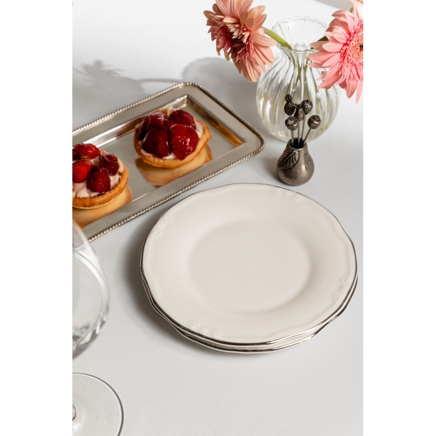 24-delers spisesæt, hvid/sølv/porcelæn
