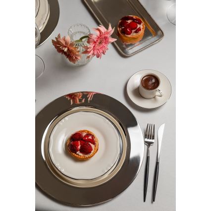 24-delers spisesæt, hvid/sølv/porcelæn