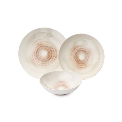 24-delers spisesæt i beige porcelæn