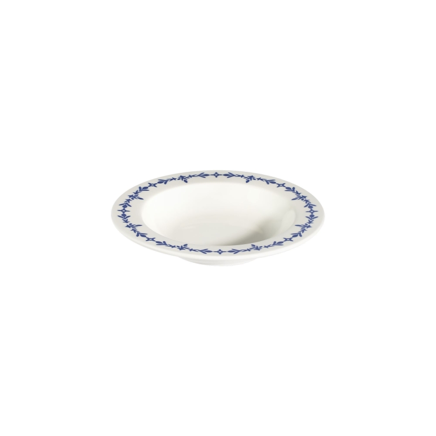 24-delers spisesæt i porcelæn, hvid/blå