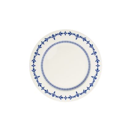 24-delers spisesæt i porcelæn, hvid/blå