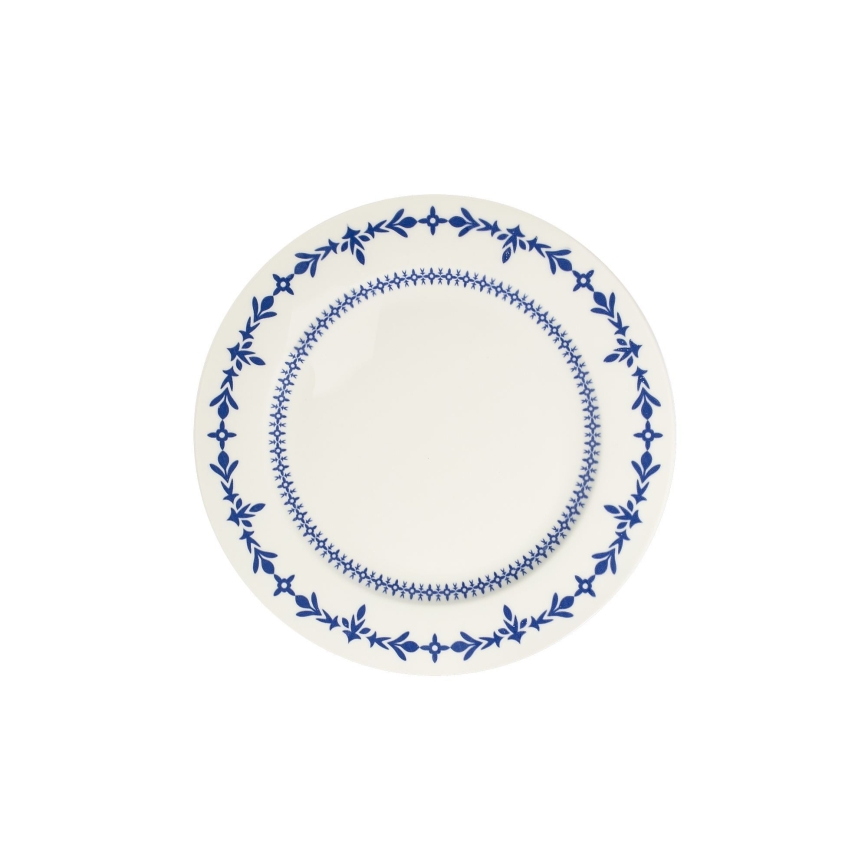 24-delers spisesæt i porcelæn, hvid/blå