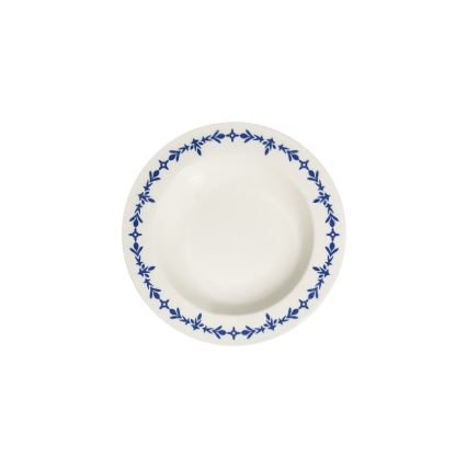 24-delers spisesæt i porcelæn, hvid/blå