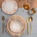 24-delt porcelænspisesæt, orange/blå