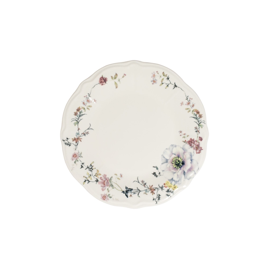 24-delt spisestel i flerfarvet porcelæn