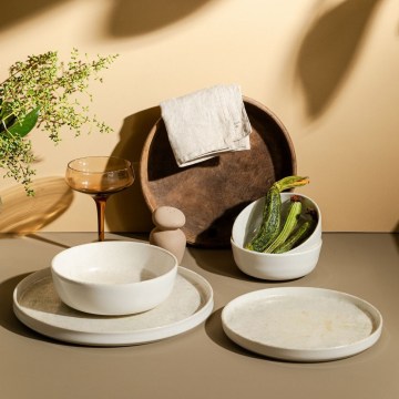 24-delt spisesæt beige/porcelæn