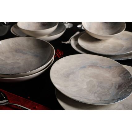 24-delt spisesæt brun/porcelæn