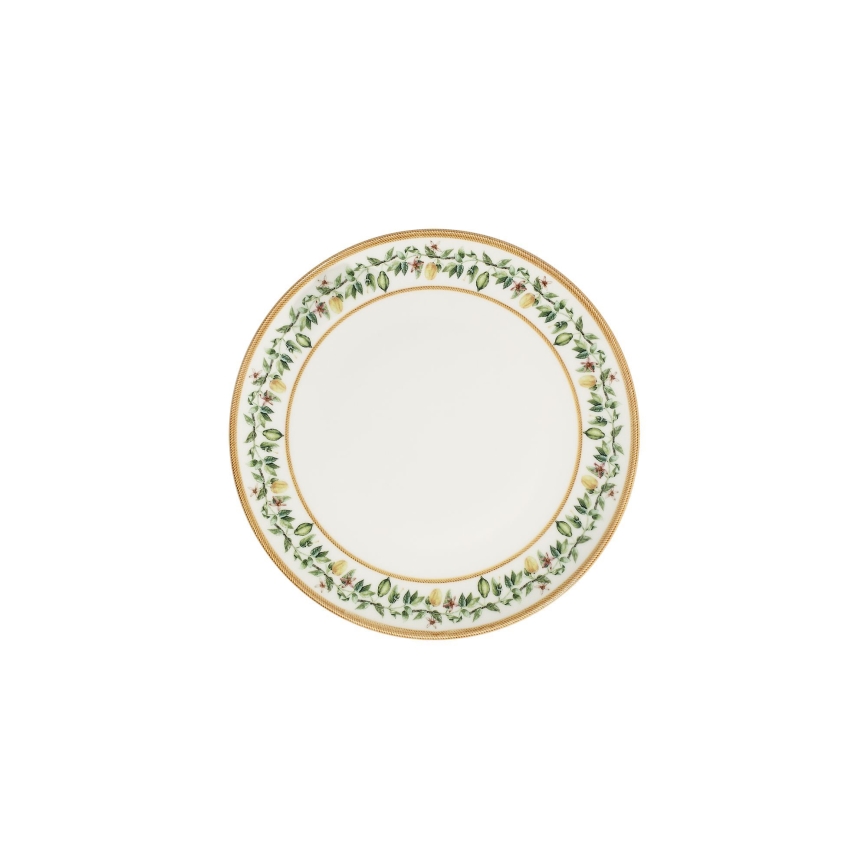 24-delt spisesæt, creme/beige/grøn, porcelæn