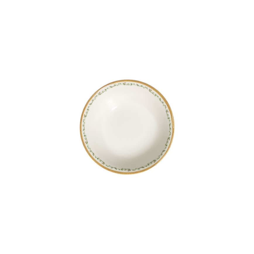 24-delt spisesæt, creme/beige/grøn, porcelæn