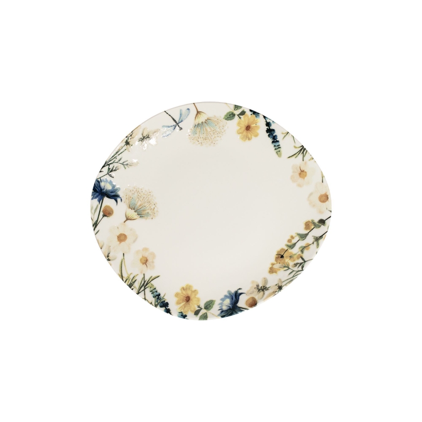 24-delt spisesæt flerfarvet/blå/porcelæn