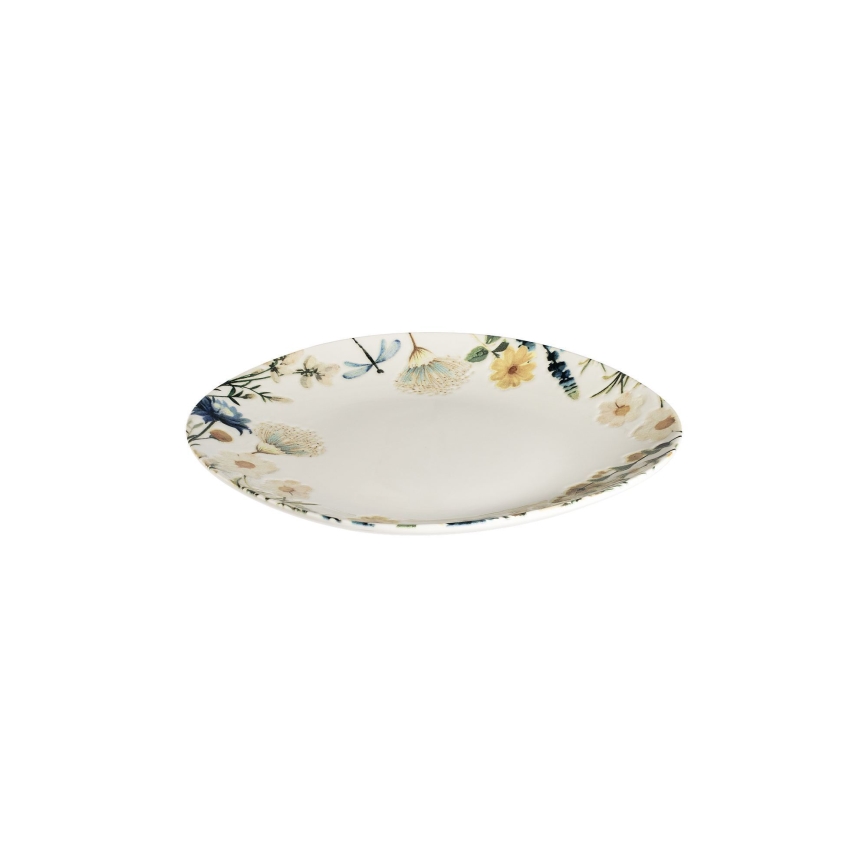 24-delt spisesæt flerfarvet/blå/porcelæn