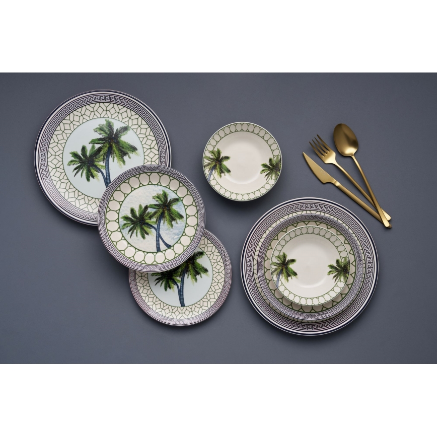 24-delt spisesæt, flerfarvet/keramik