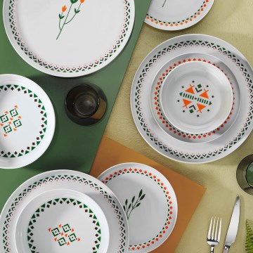24-delt spisesæt, flerfarvet/porcelæn