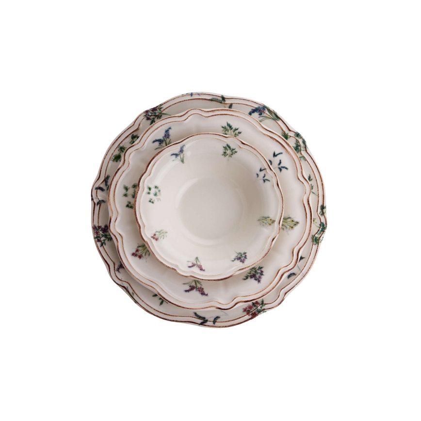 24-delt spisesæt flerfarvet/porcelæn