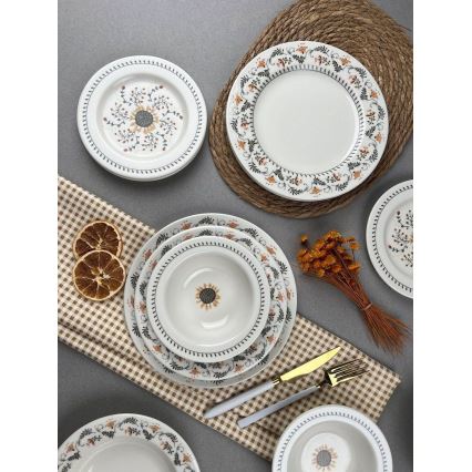 24-delt spisesæt, flerfarvet/porcelæn