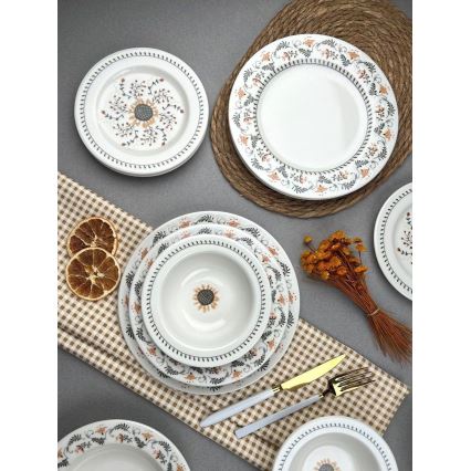 24-delt spisesæt, flerfarvet/porcelæn