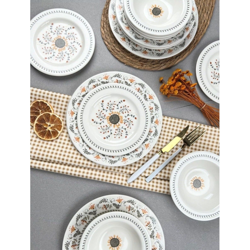 24-delt spisesæt, flerfarvet/porcelæn